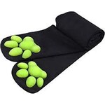 LittleForBig 3D Night-Glow Green Paw Pad Long Silk Stockings Black