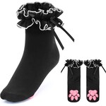 LittleForBig 3D Paw Pad Lace Ruffle Frilly Ankle Socks