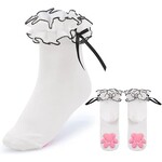 LittleForBig 3D Paw Pad Lace Ruffle Frilly Ankle Socks