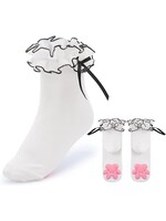 LittleForBig 3D Paw Pad Lace Ruffle Frilly Ankle Socks
