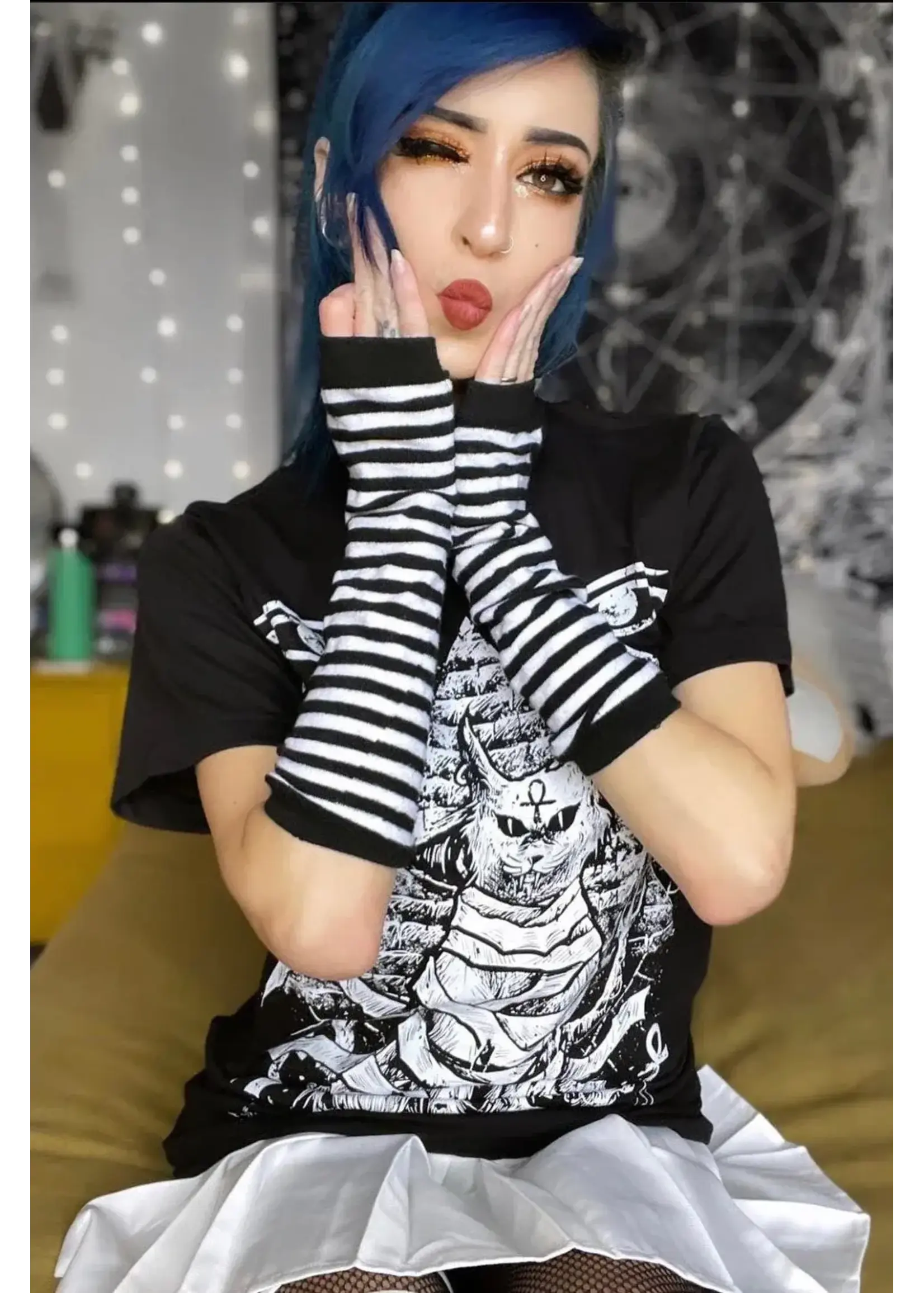 vampirefreaks Emo Striped Arm Warmers