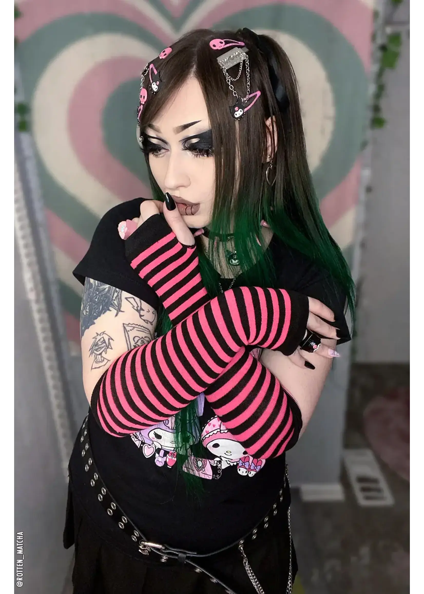 vampirefreaks Emo Striped Arm Warmers