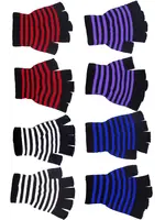 vampirefreaks Striped Fingerless Gloves