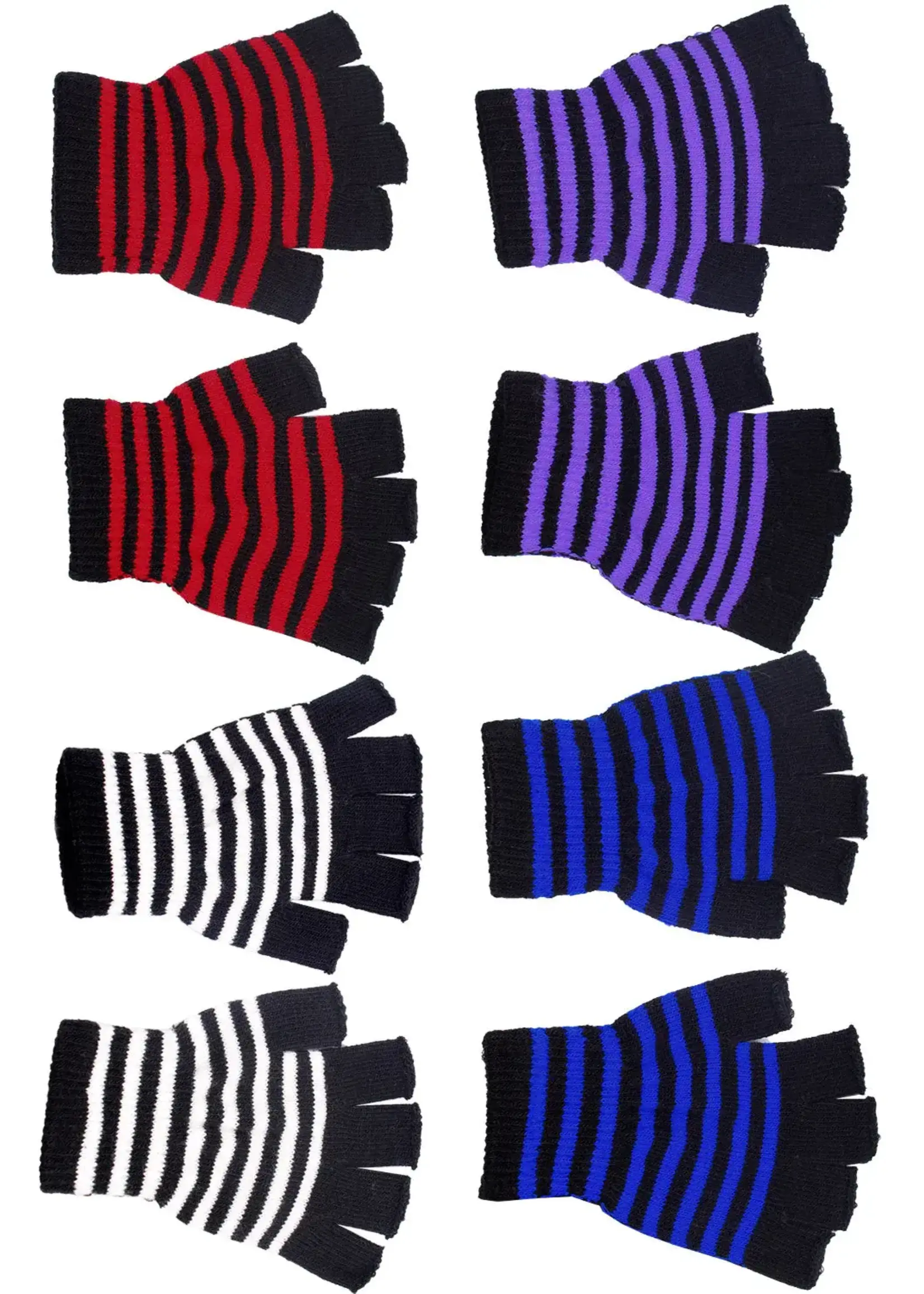 vampirefreaks Striped Fingerless Gloves