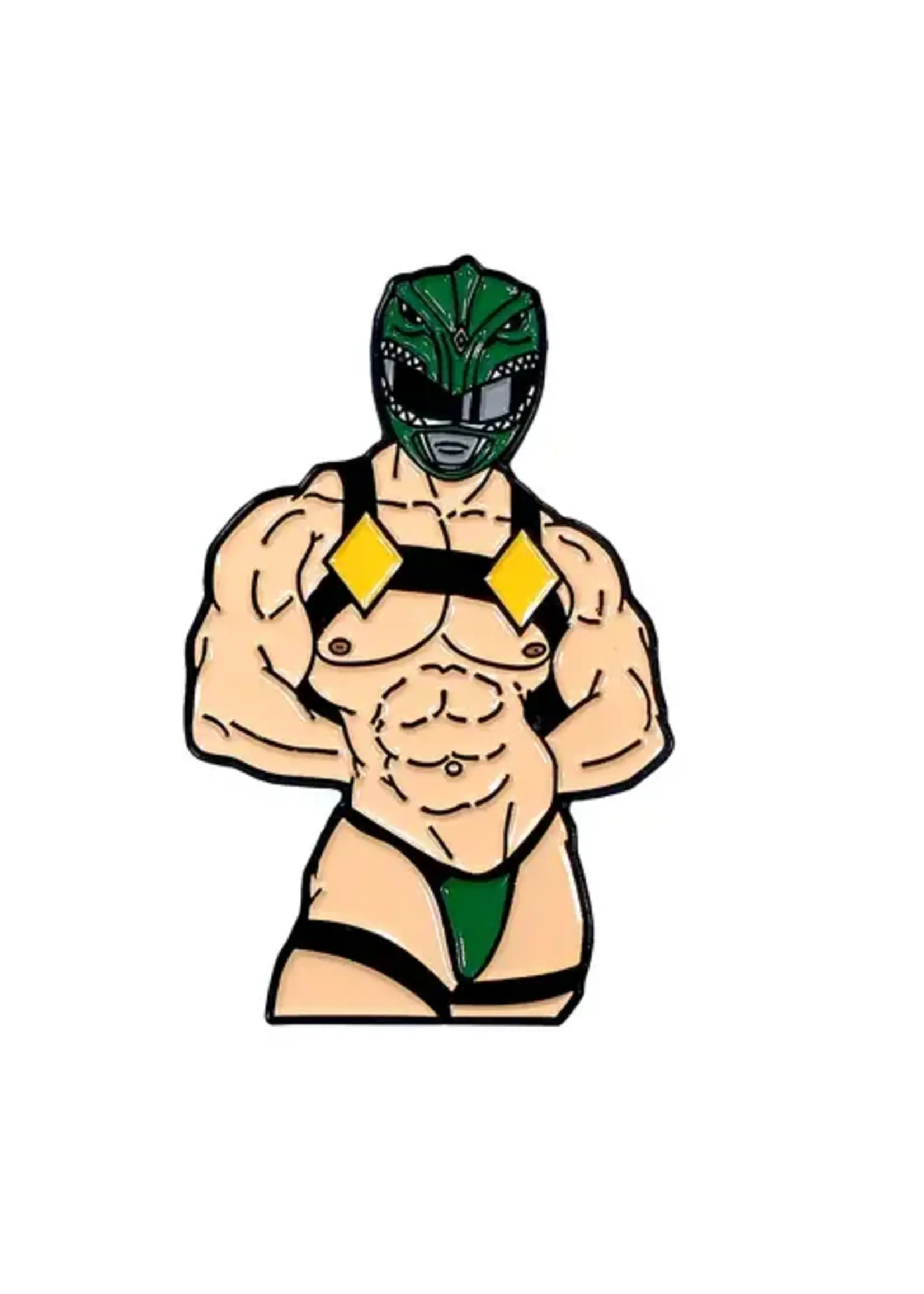Geeky And Kinky Green Dragon Guy Enamel Pin