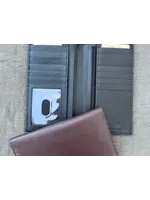 Roma Leathers Cowhide Leather Checkbook Wallet Zippered Black