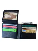 Roma Leathers Cowhide Bi-fold Wallet Black