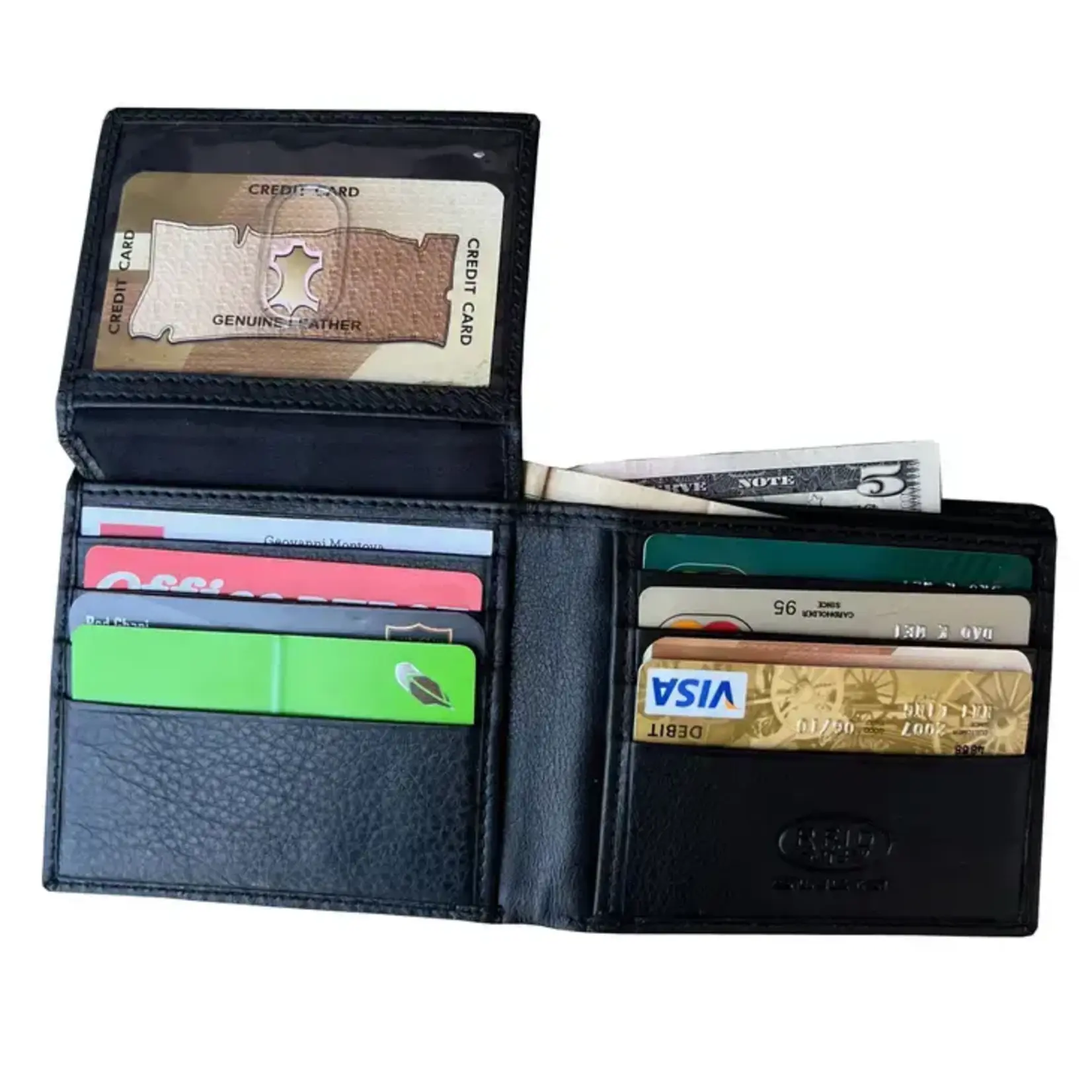 Roma Leathers Cowhide Bi-fold Wallet Black