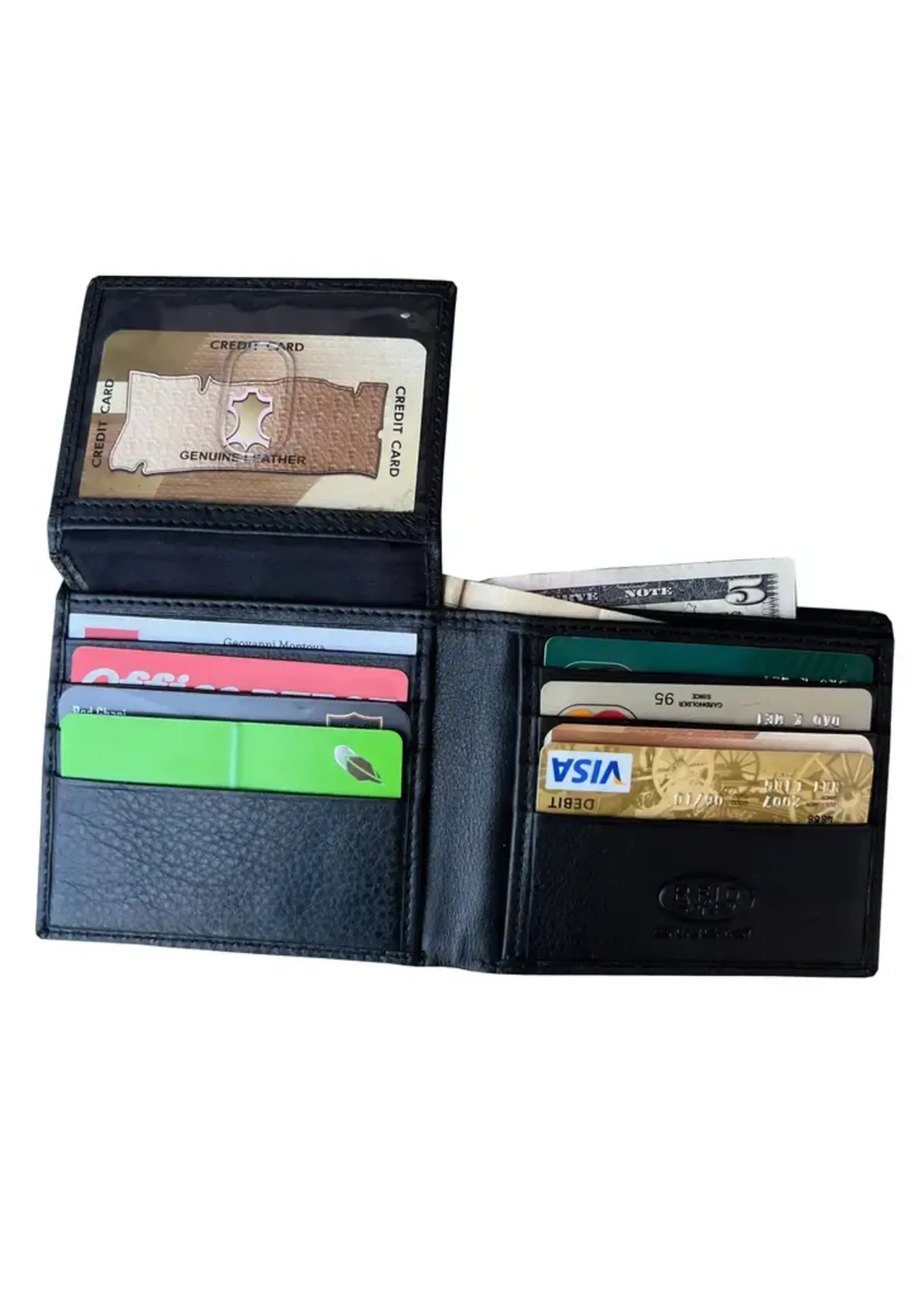 Roma Leathers Cowhide Bi-fold Wallet Black