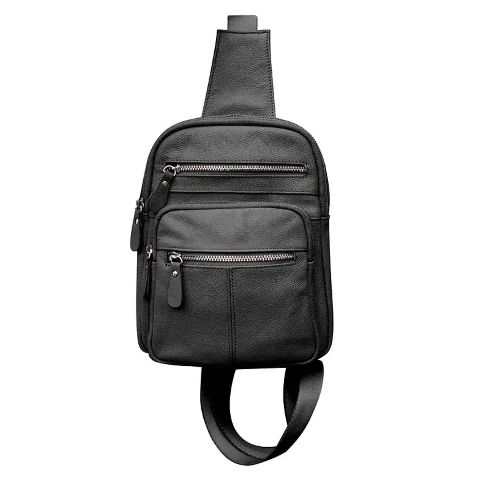 Roma Leathers Cowhide Leather Back Pack Black