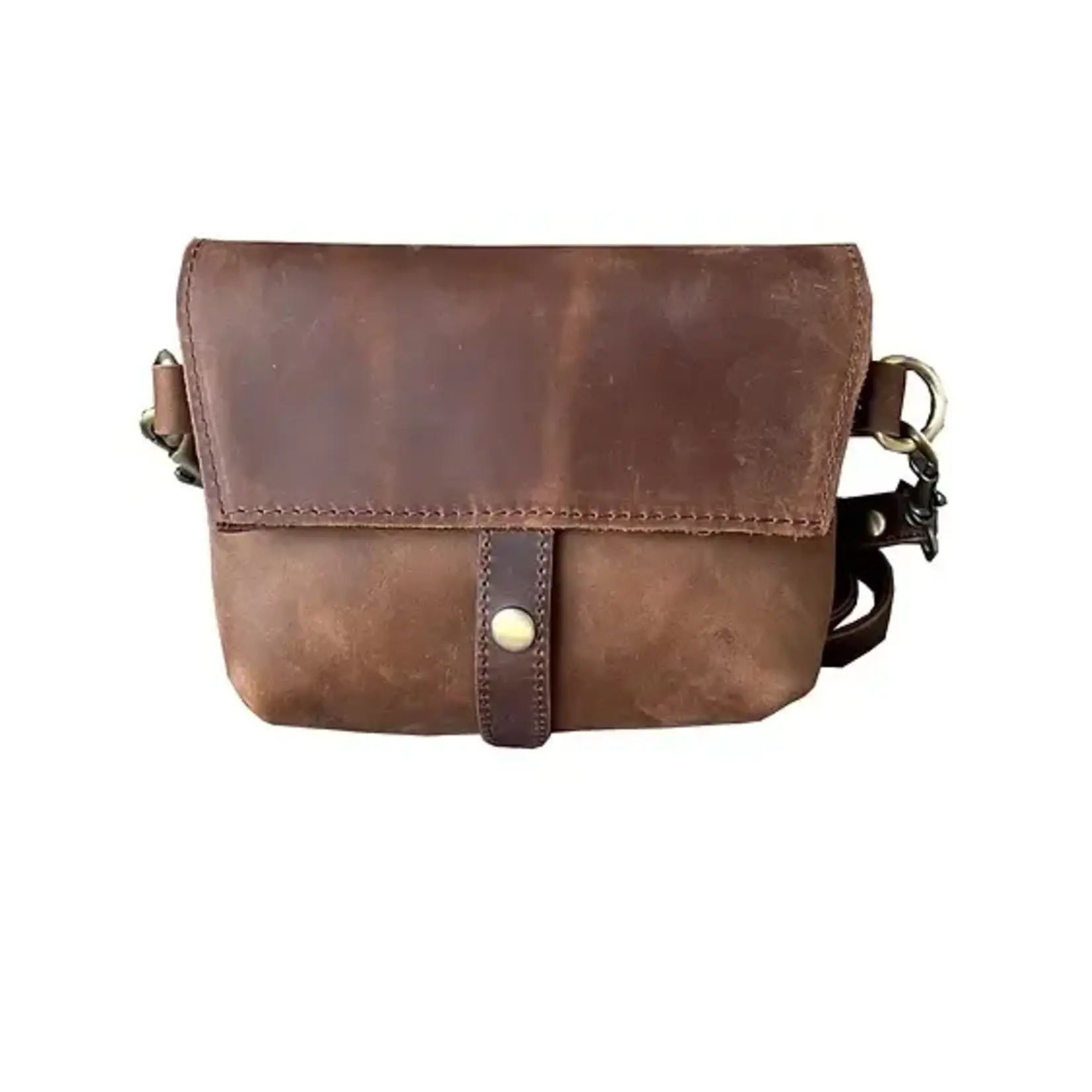 Roma Leathers Crazy Horse Genuine Leather Crossbody Pouch