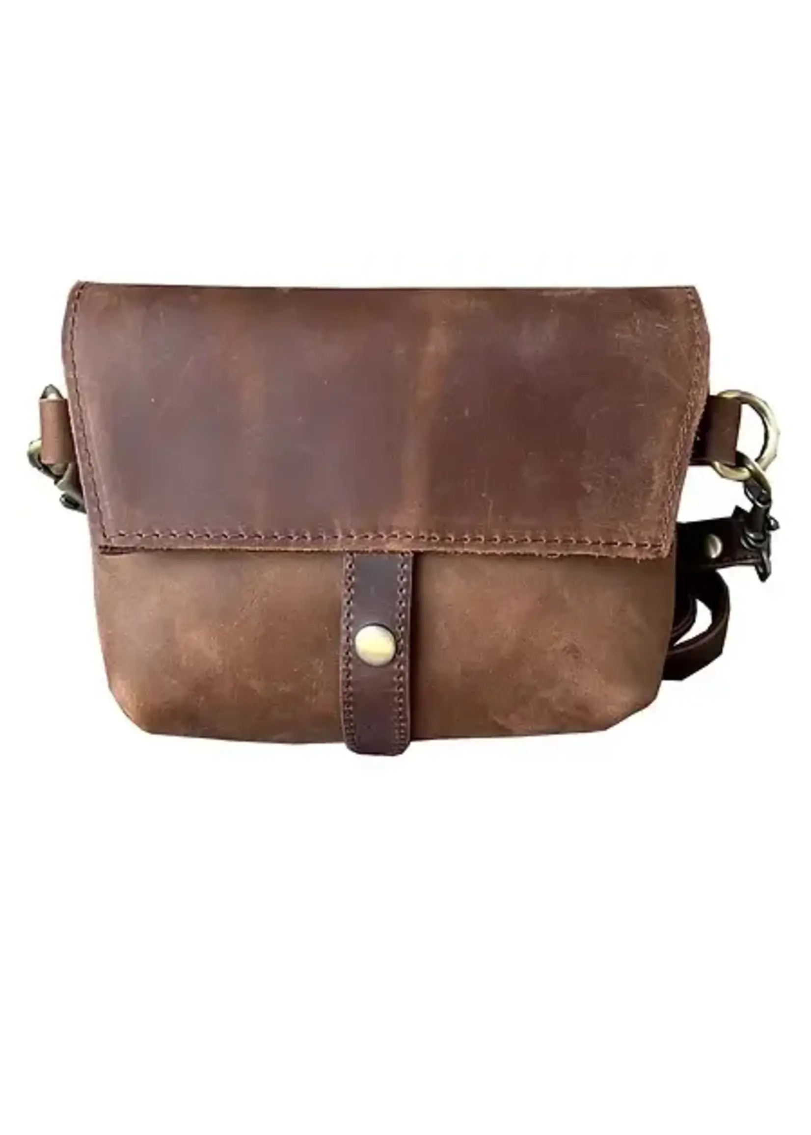 Roma Leathers Crazy Horse Genuine Leather Crossbody Pouch