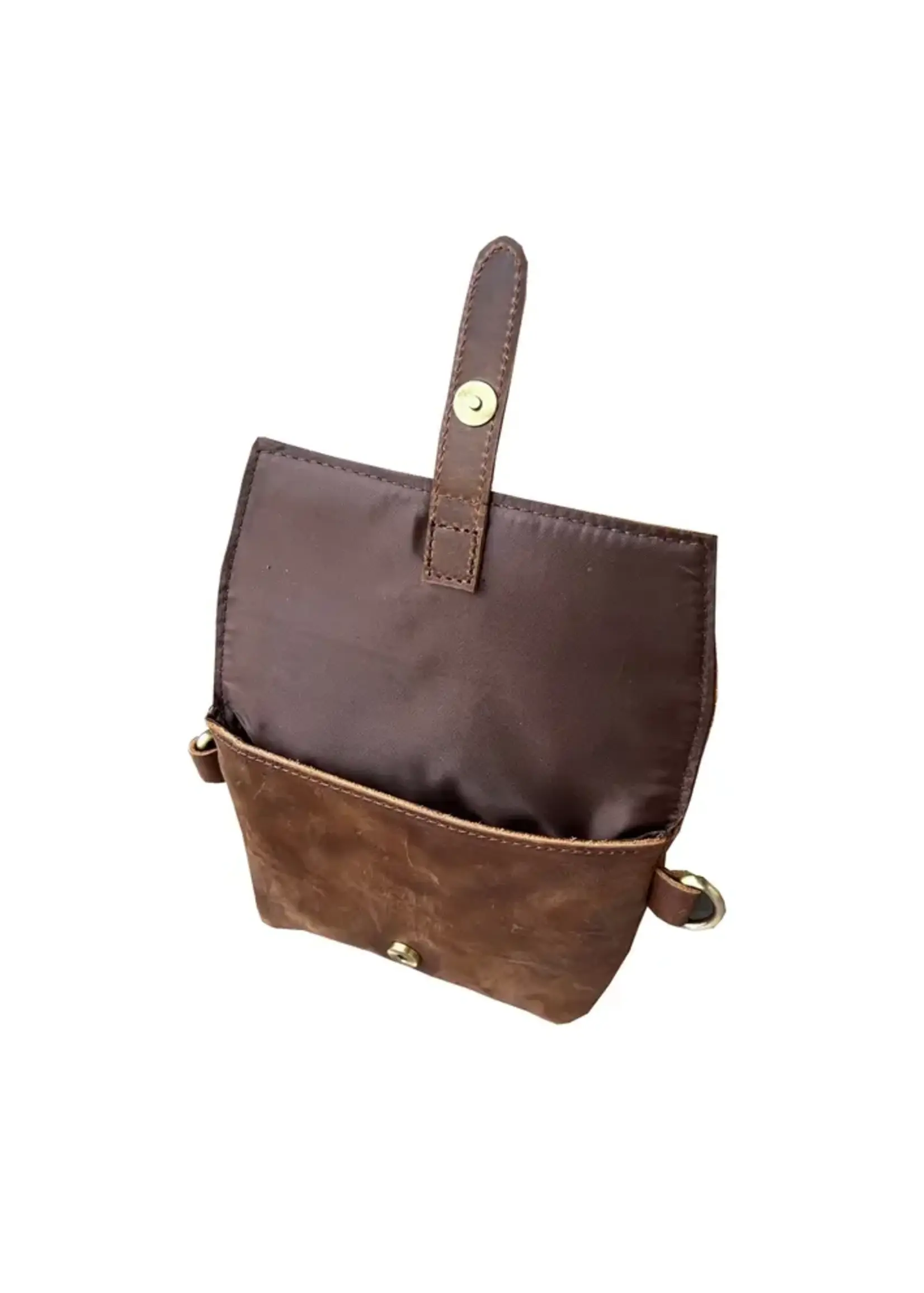 Roma Leathers Crazy Horse Genuine Leather Crossbody Pouch