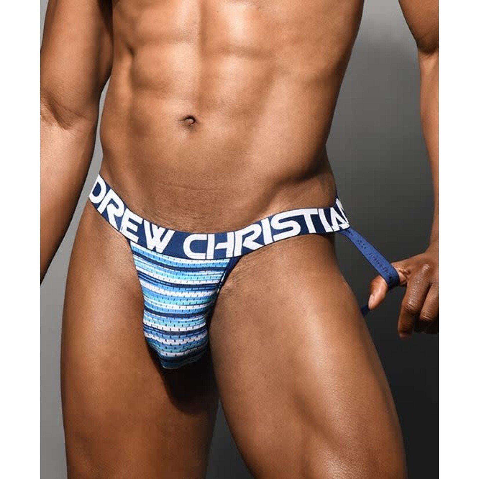 Andrew Christian Surf Stripe Mesh Jock w/ ALMOST NAKED