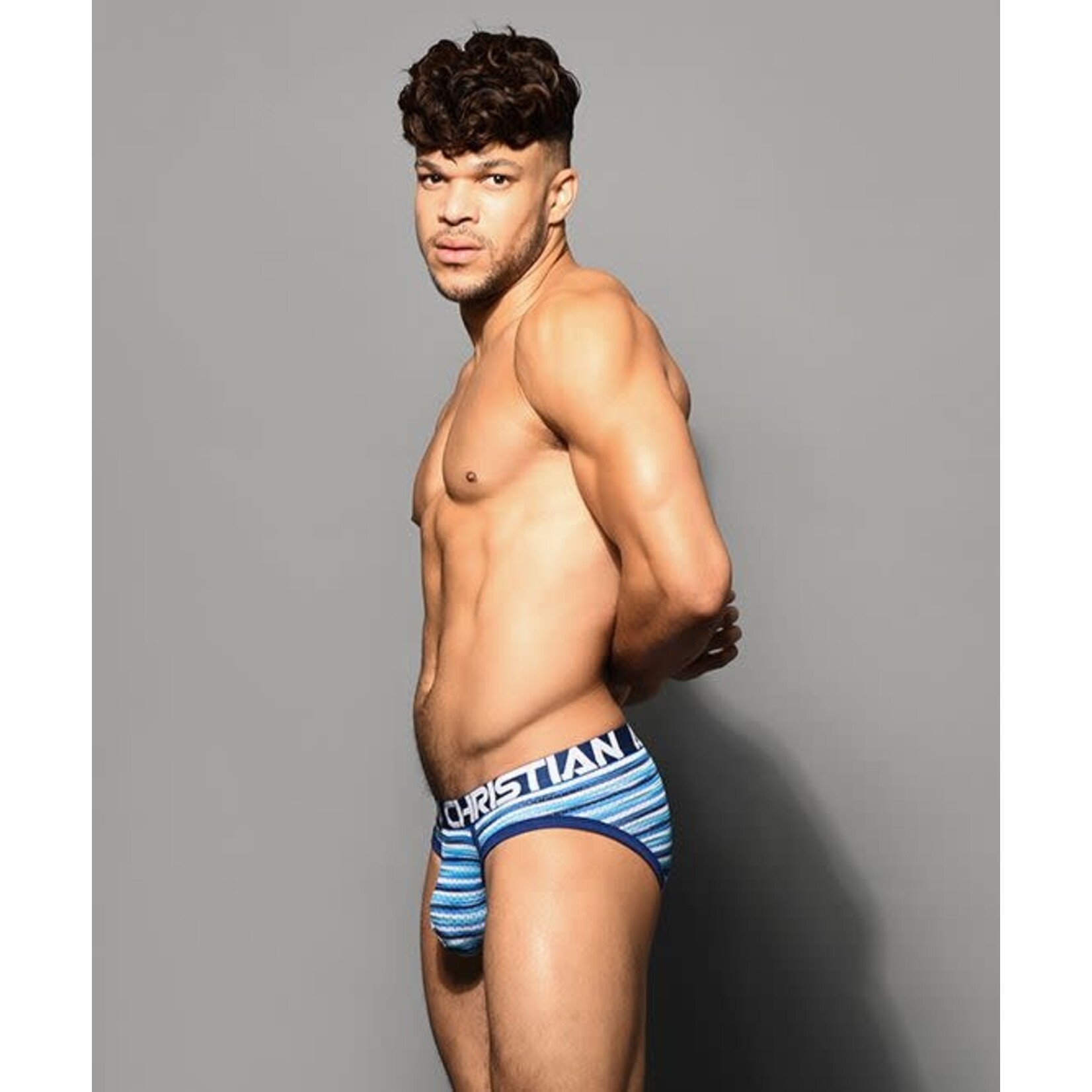Andrew Christian Surf Stripe Mesh Brief w/ ALMOST NAKED