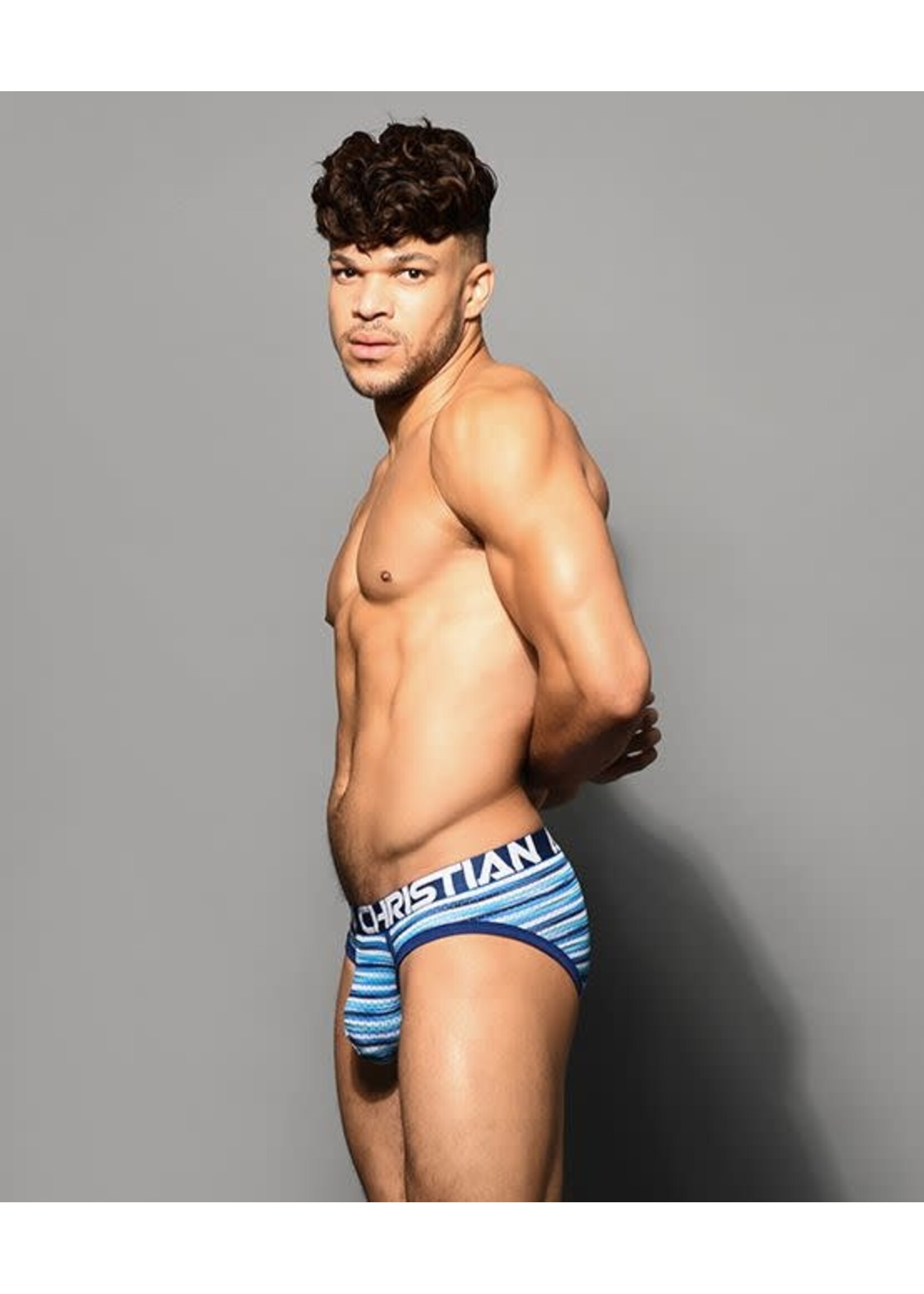Andrew Christian Surf Stripe Mesh Brief w/ ALMOST NAKED
