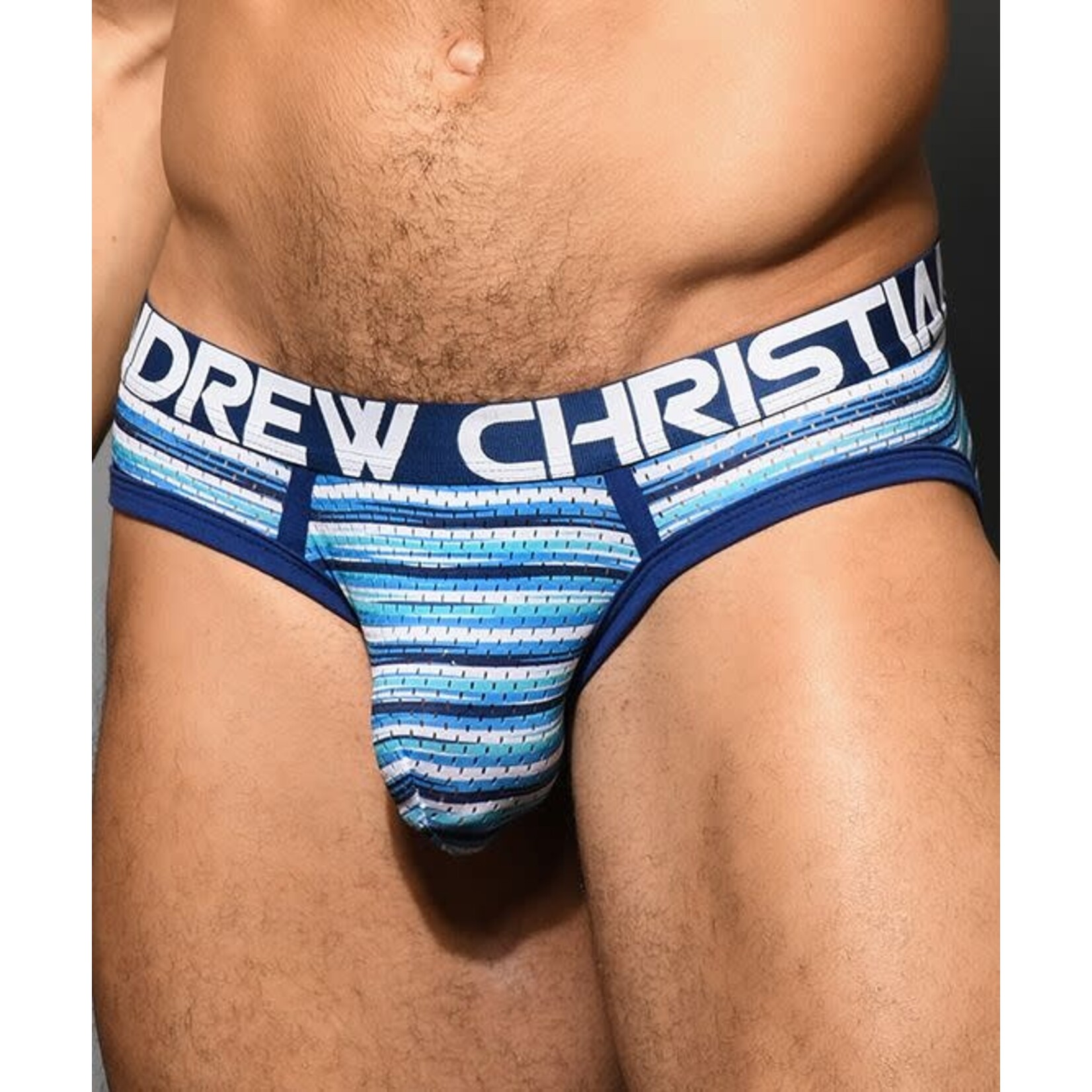 Andrew Christian Surf Stripe Mesh Brief w/ ALMOST NAKED