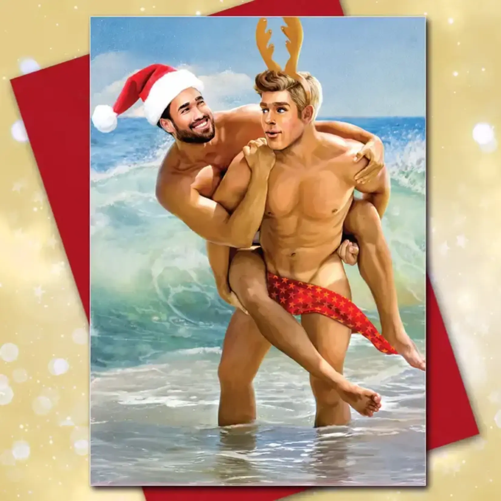 Kweer Cards/Peachy Kings "Beachy Boys" Gay Christmas Card