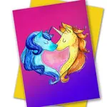 Kweer Cards/Peachy Kings Unicorn Heart Love Card