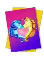 Kweer Cards/Peachy Kings Unicorn Heart Love Card