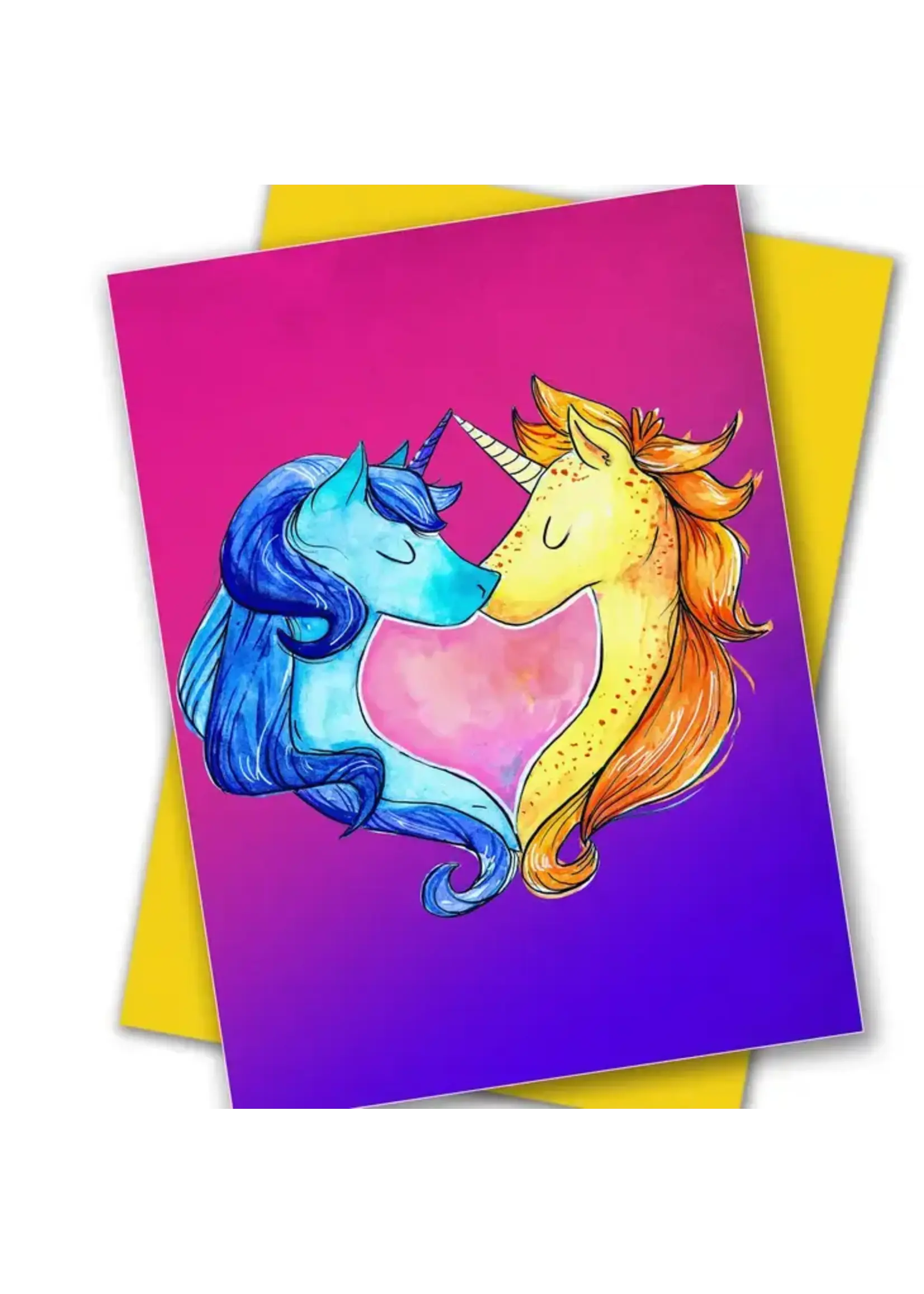 Kweer Cards/Peachy Kings Unicorn Heart Love Card