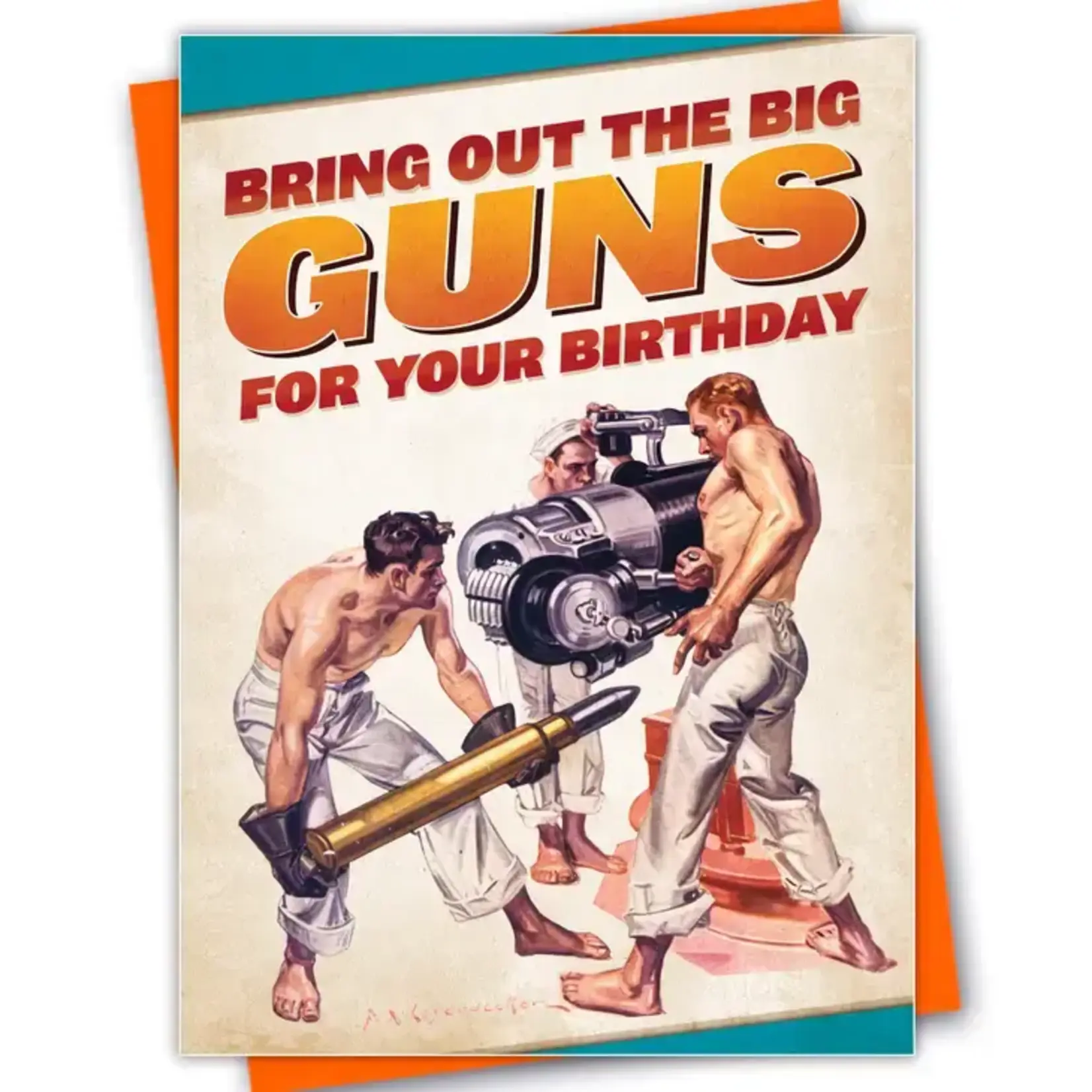 Kweer Cards/Peachy Kings "BIG GUNS" Gay Birthday Card