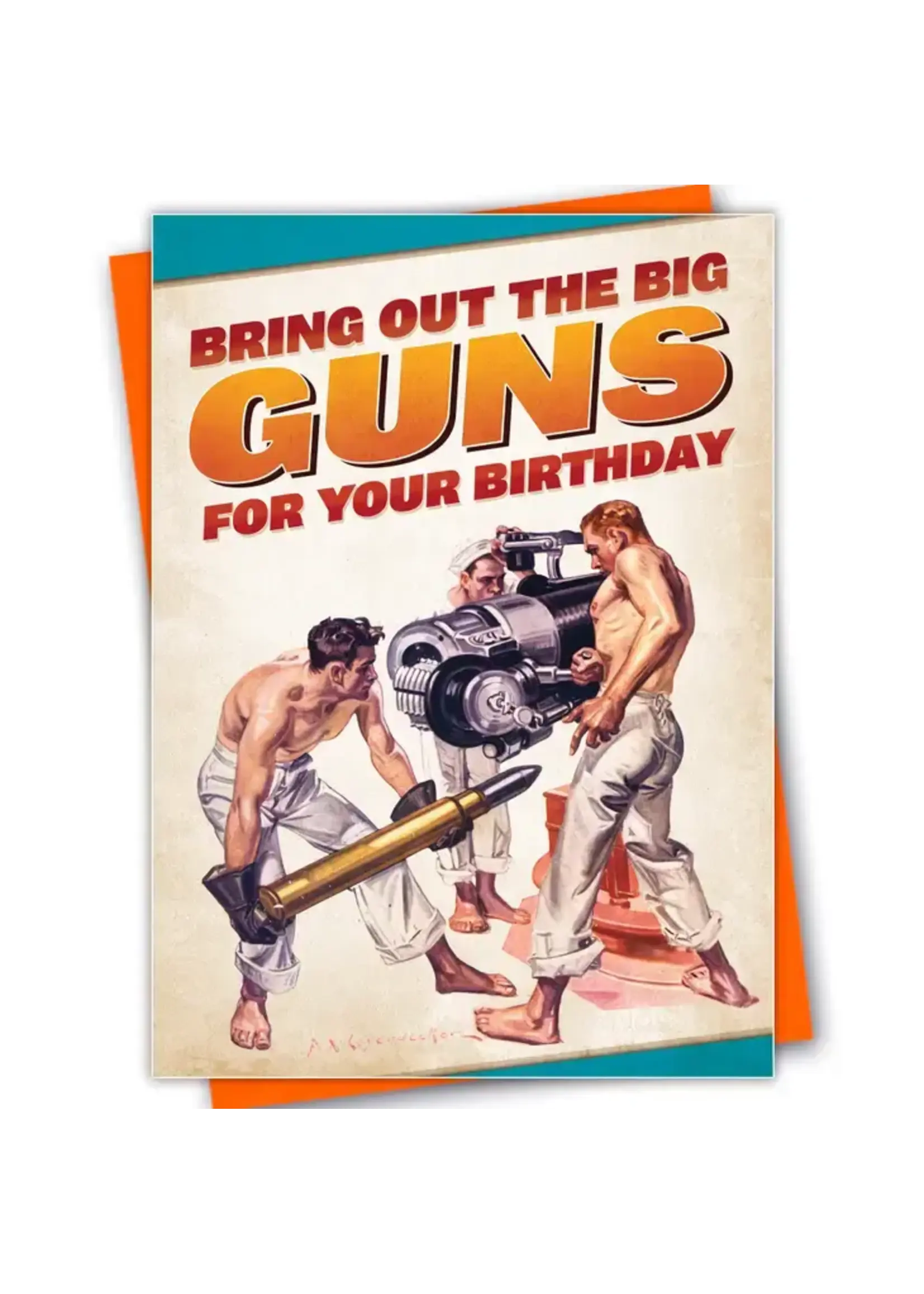 Kweer Cards/Peachy Kings "BIG GUNS" Gay Birthday Card