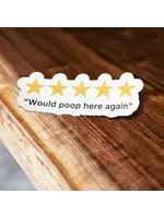 Sticker Bull 5 Star Poop Sticker, Poop Review Sticker