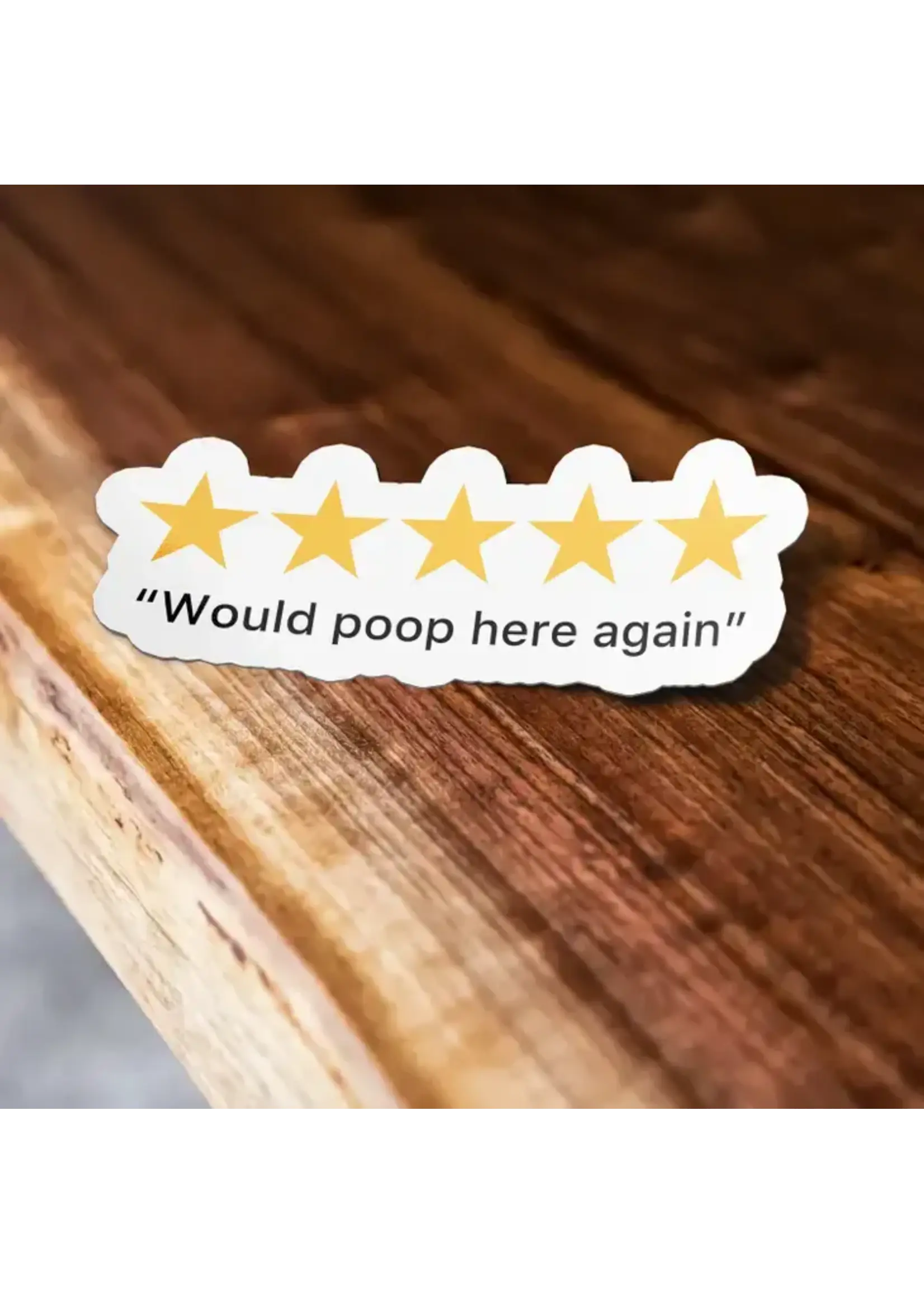 5 Star Poop Sticker, Poop Review Sticker