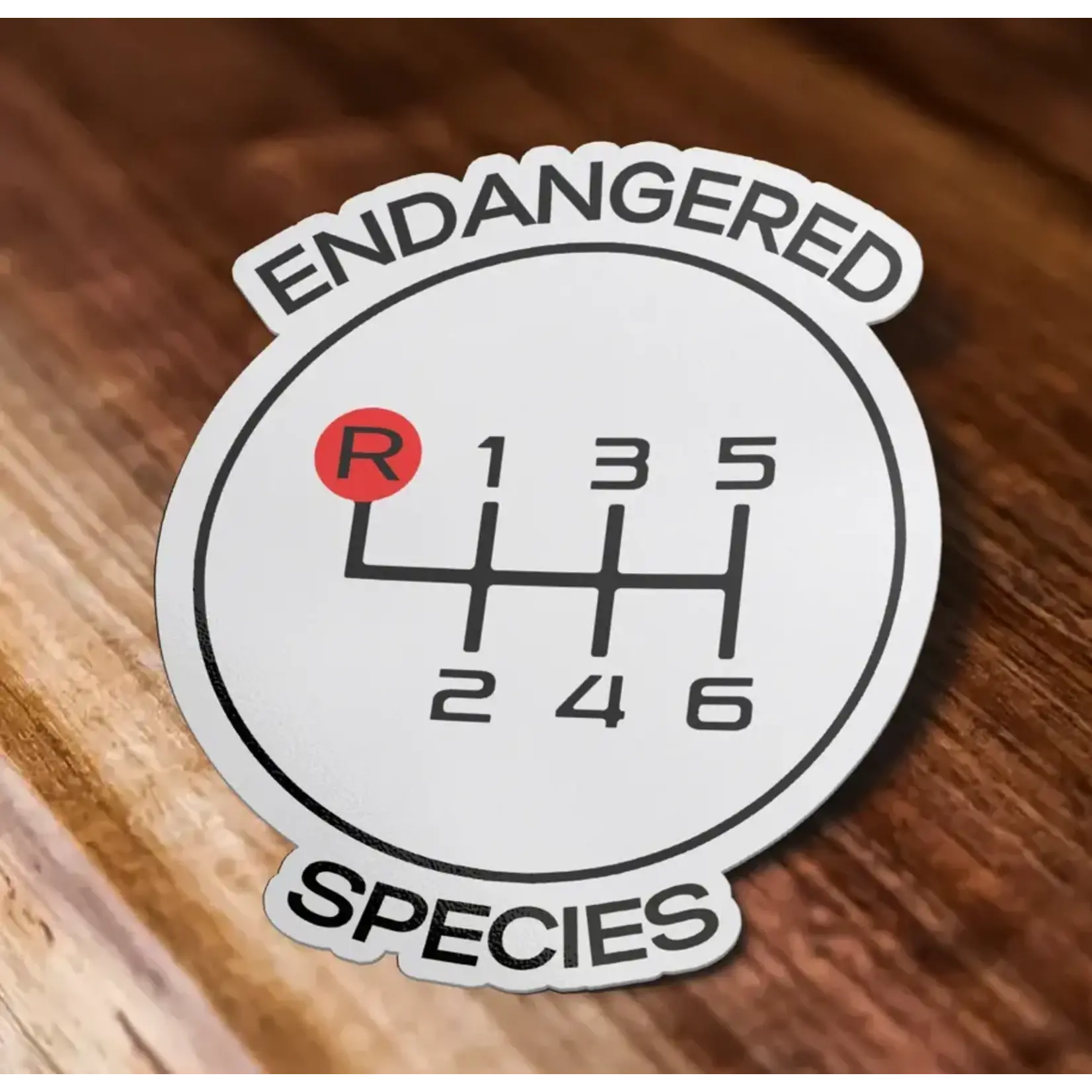 Endangered Species Six Speed Manual Car Sticker