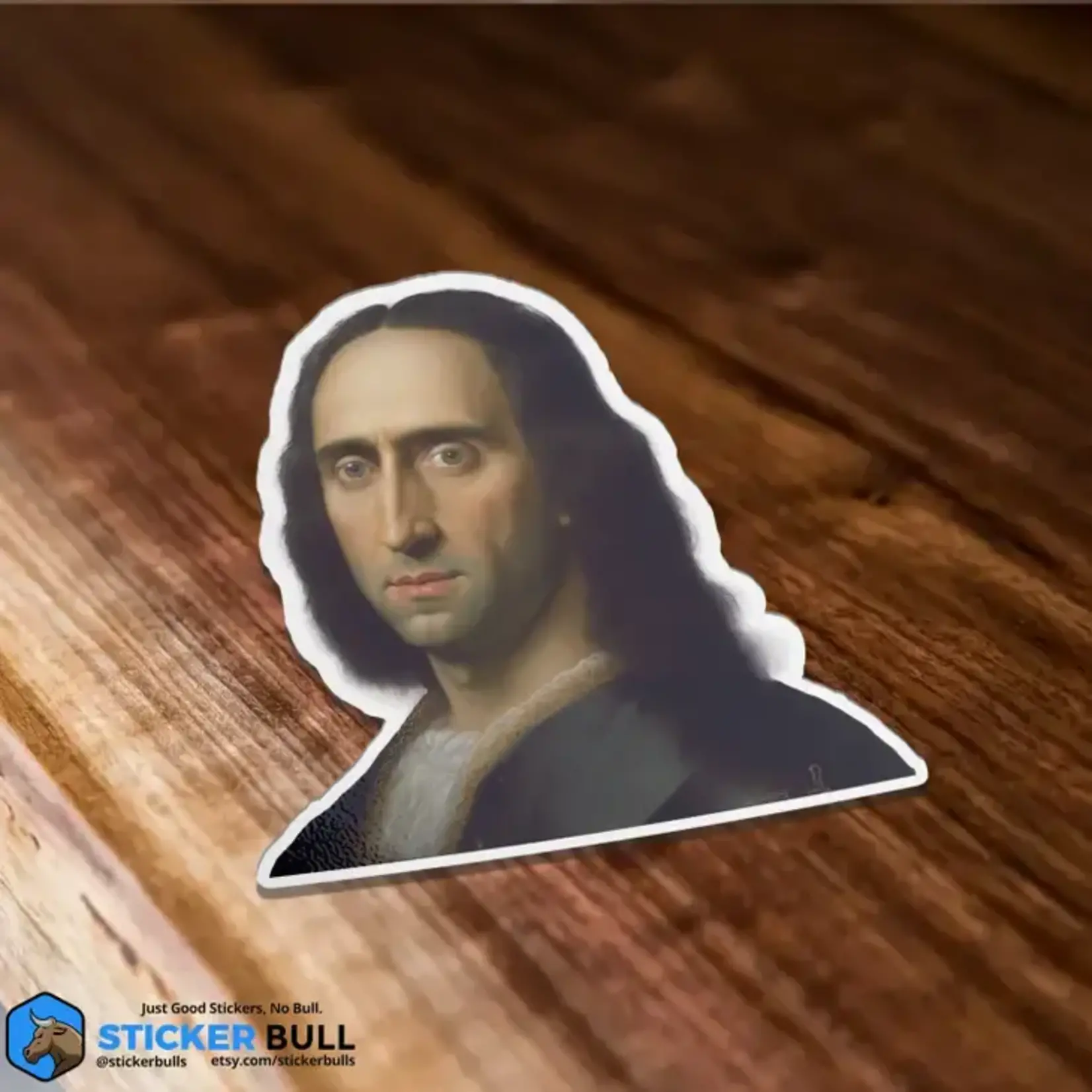 Sticker Bull Mona Lisa Nicolas Cage "Mona Cage" Meme Sticker