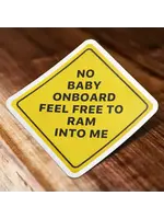 No Baby On Board Feel Free To Ram Into Me Sticker