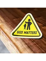 Size Matters Caution Sign Fish Sticker