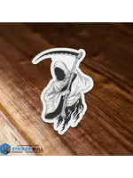 Vintage Black and White Grim Reaper Sticker