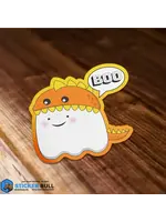 Boo Cute Dinosaur Ghost Halloween Sticker