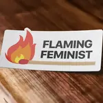 Flaming Feminist Women's Rights Sticker
