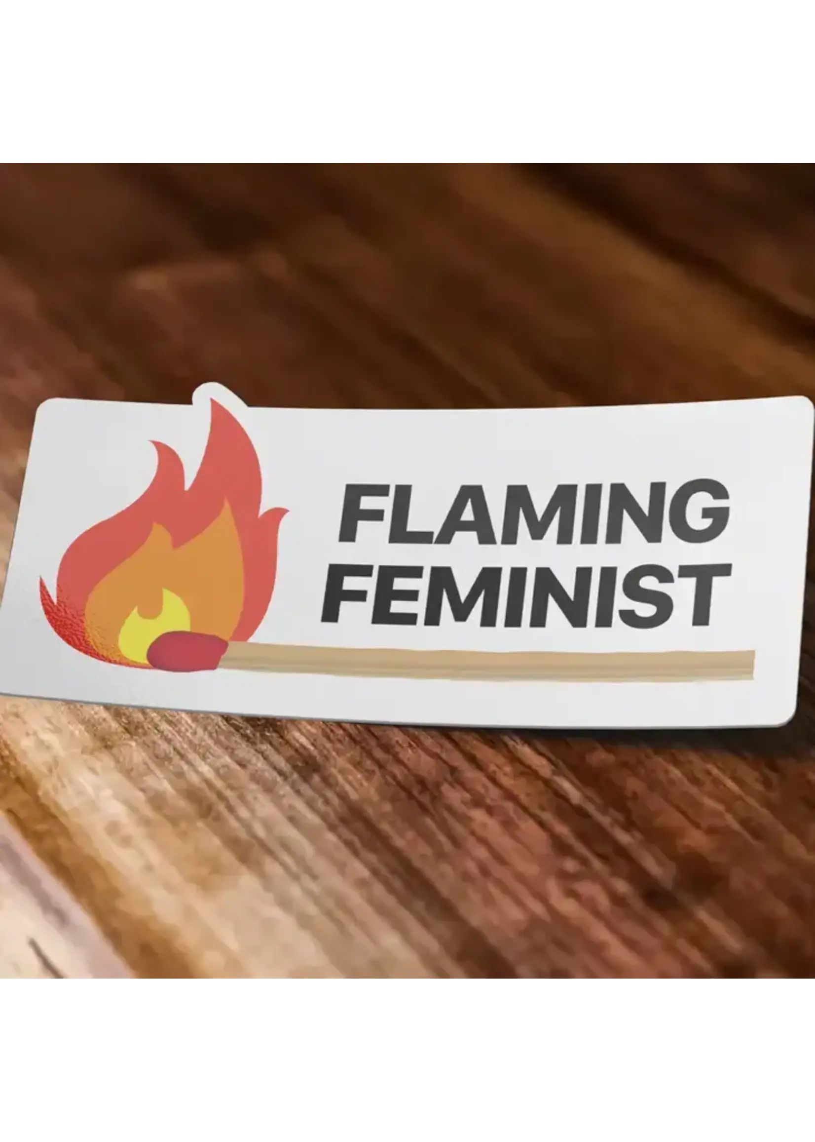Flaming Feminist Women's Rights Sticker