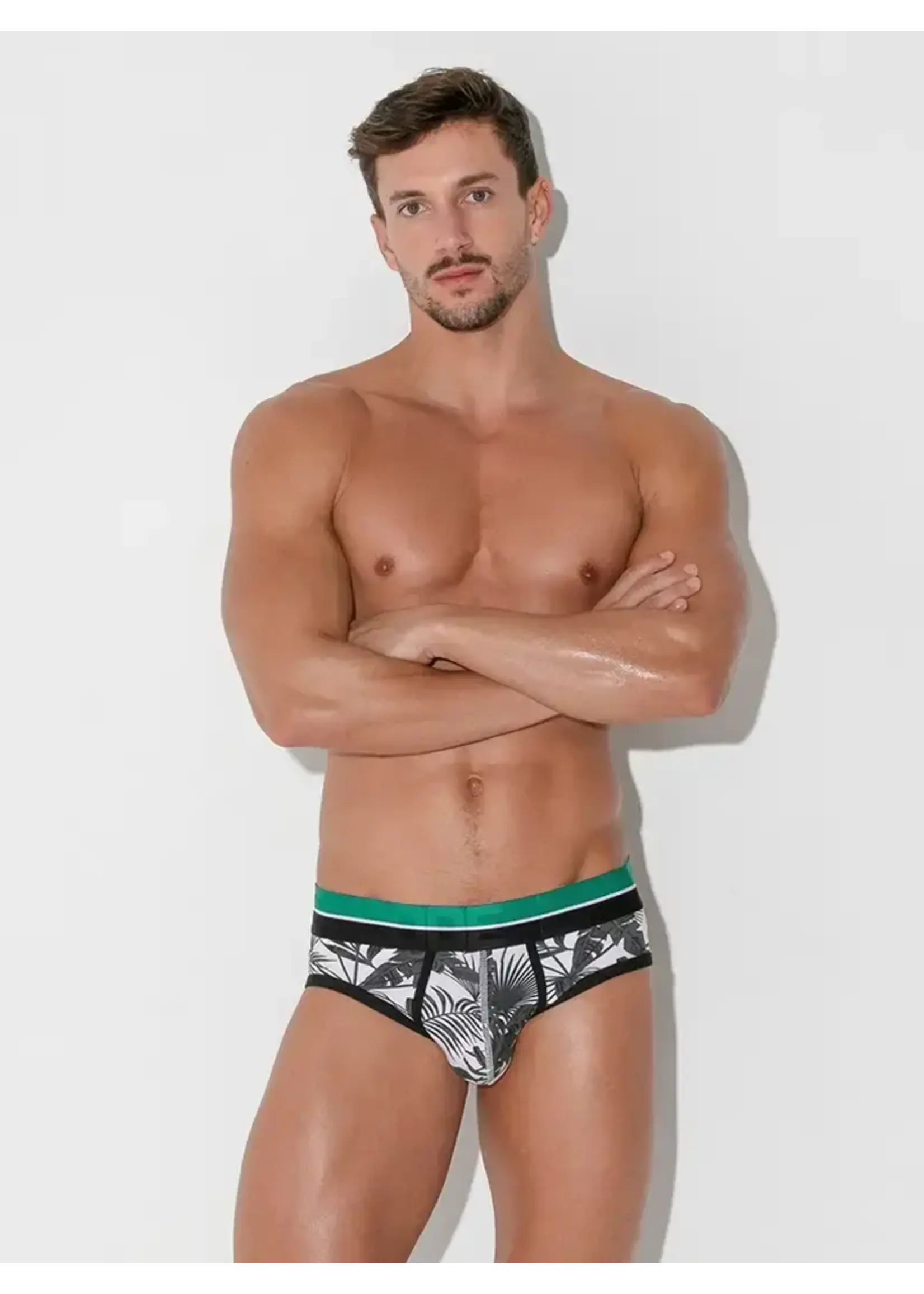 Code 22 Palmeras Charcoal Slip Brief | 2091-08