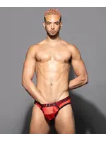 Andrew Christian SCARLET MESH BUBBLE BUTT JOCK W/ ALMOST NAKED®