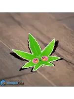 Chill Little Pot Leaf Sticker, Waterproof Vinyl Sticker