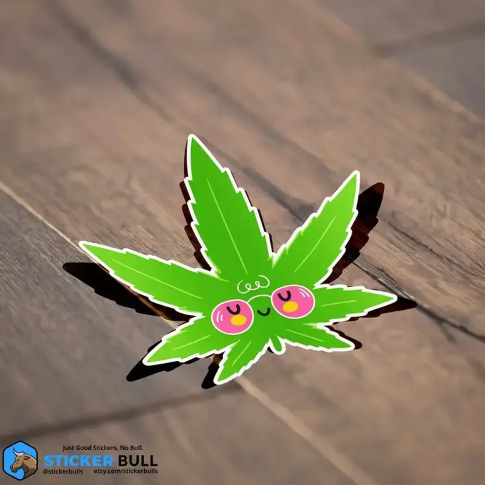 Chill Little Pot Leaf Sticker, Waterproof Vinyl Sticker