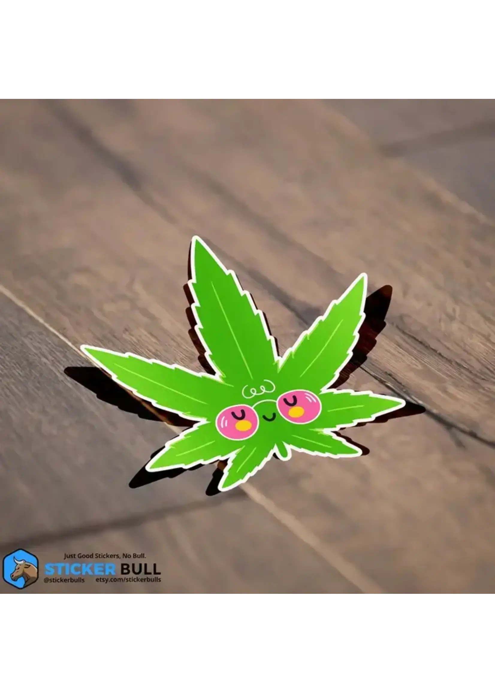 Chill Little Pot Leaf Sticker, Waterproof Vinyl Sticker