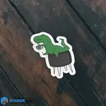 Cute Tea-Rex Funny Meme Sticker, Waterproof Vinyl Sticker