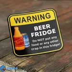 Sticker Bull Warning Beer Fridge Sticker