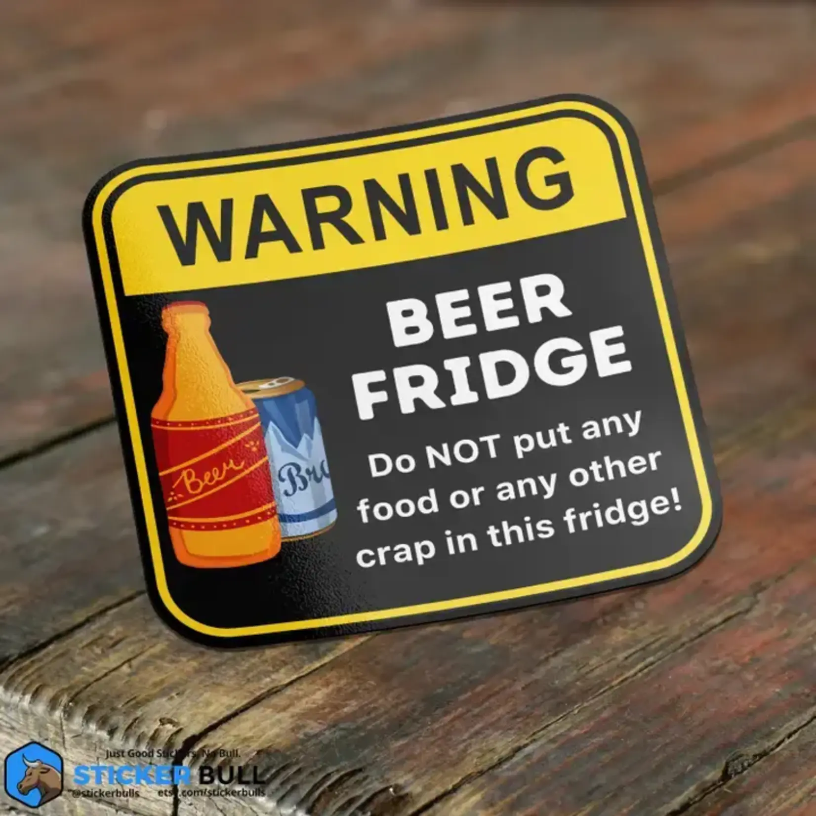 Warning Beer Fridge Sticker