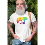 2Dudes1Dream Rainbow Daddy Bear Pride T-Shirt