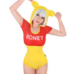 LittleForBig Honey Bear Plush Onesie Bodysuit