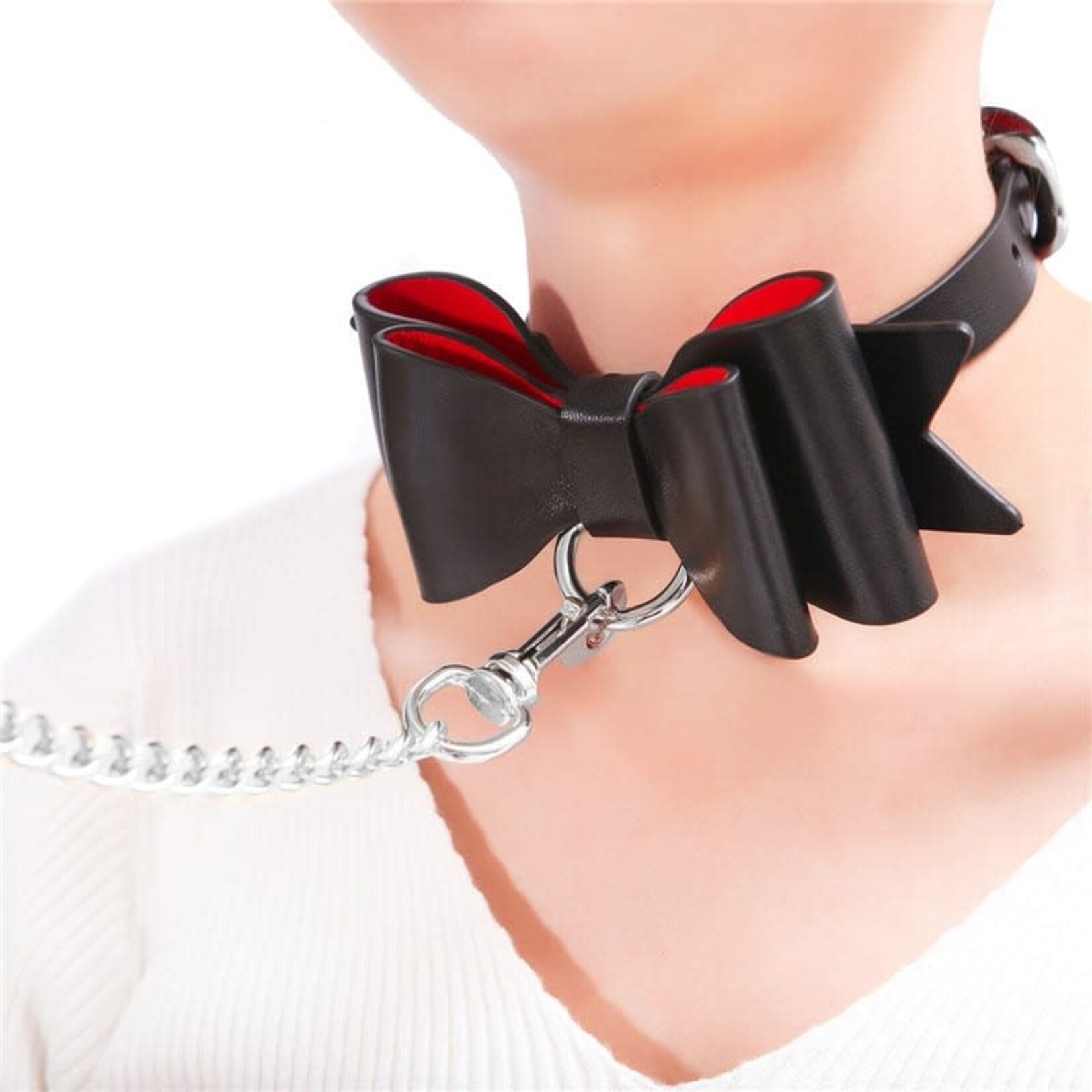 LittleForBig Prettybows Soft Lamb Leather Collar Leash Set
