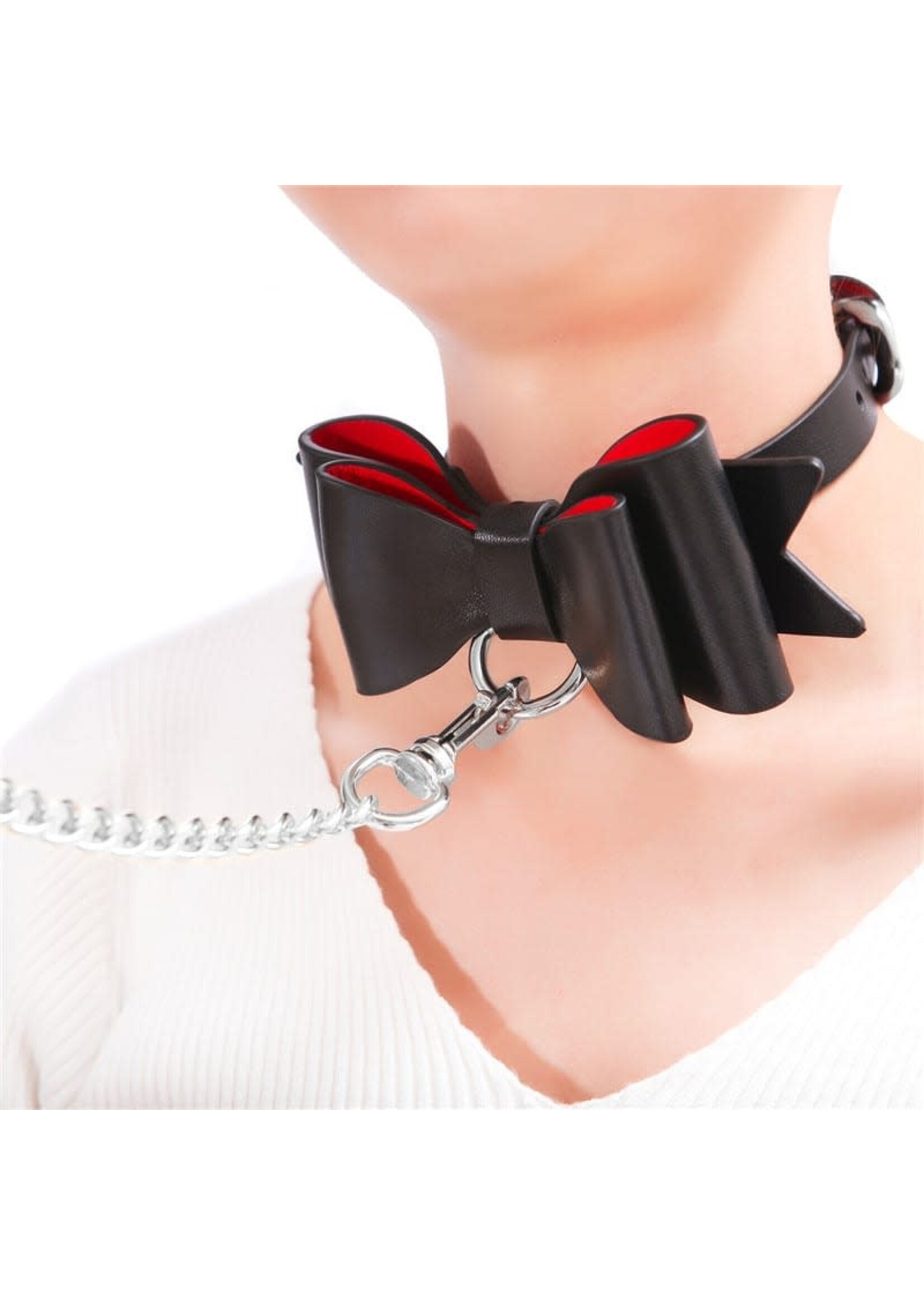 LittleForBig Prettybows Soft Lamb Leather Collar Leash Set