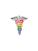 The Awareness Company Rainbow Caduceus Pins